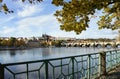 Beautiful panorama of Prague Castle and Charles bridge Royalty Free Stock Photo