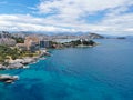 Beautiful panorama of the resort town and the Aegean Sea. Kusadasi, Turkey. Royalty Free Stock Photo