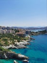 Beautiful panorama of the resort town and the Aegean Sea. Kusadasi, Turkey. Royalty Free Stock Photo