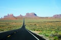 Beautiful panorama road on the way to the Monument Valley in Utah, USA Royalty Free Stock Photo