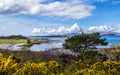 View of Castle Stalker and Port Appin Harbour in the Highlands of Scotland Royalty Free Stock Photo