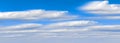 Beautiful panorama of the sky. Panorama of the sky in the clouds. Clouds float across the blue sky, long exposure frame