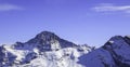 Panorama of Snow Mountain Range Landscape with Blue Sky from Pilatus Peaks Alps Lucern Switzerland Royalty Free Stock Photo