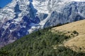 Beautiful panorama of snowcapped Jade Dragon Snow Mountain Royalty Free Stock Photo