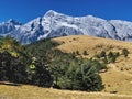 Beautiful panorama of snowcapped Jade Dragon Snow Mountain Royalty Free Stock Photo