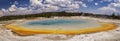 Beautiful panorama of Sunset lake at Black Sand Basin in Yellowstone National Park Royalty Free Stock Photo