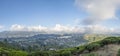 Beautiful panorama tea plantations on the hills near the small town Royalty Free Stock Photo