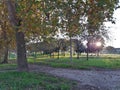 Beautiful panorama of the Tor Tre Teste park in Rome. Royalty Free Stock Photo