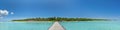 Beautiful panorama of the tropical island at Maldives Royalty Free Stock Photo