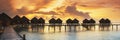 Beautiful panorama of tropical sunset Royalty Free Stock Photo