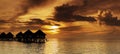 Beautiful panorama of tropical sunset Royalty Free Stock Photo