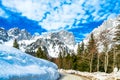 Beautiful panorama view on alps mountains in Tirol, Tyrol, Austria. Royalty Free Stock Photo