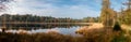 Beautiful panorama view of a bog lake in the Netherlands