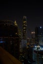 Beautiful panorama view of nightlife of Bangkok city and buildings