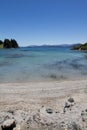 Beautiful panorama with view over the lake. Hiking adventure in Royalty Free Stock Photo