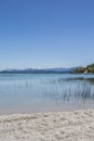 Beautiful panorama with view over the lake. Hiking adventure in Royalty Free Stock Photo