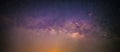 Beautiful panorama view universe space of colorful milky way galaxy with stars on a night sky, Space background, Long exposure