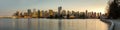 Beautiful panorama view on Vancouver Downtown view from Stanley Park Royalty Free Stock Photo