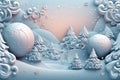 Beautiful panorama winter landscape with snow on the trees in the mountains, Generative AI Royalty Free Stock Photo