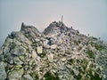 Beautiful panoramic aerial drone view of mountain in National Park High Tatra, Predne Solisko. northern Slovakia, Europe, EU. Royalty Free Stock Photo