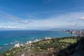 Beautiful panoramic aerial Honolulu and Waikiki beach vista, Oahu Royalty Free Stock Photo