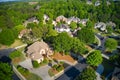 Aerial view of an upscale sub division in suburbs of USA Royalty Free Stock Photo