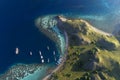 Beautiful Panoramic aerial view of Gili Laba island, Indonesia