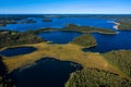 Beautiful panoramic aerial view of the lake  Plateliai Royalty Free Stock Photo