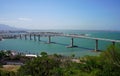 Beautiful Panoramic Aerial View of Vitoria City with Terceira Ponte Bridge, Espirito Santo, Brazil