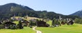 Beautiful panoramic alpine view of Gosau village , Austria