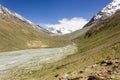 Beautiful panoramic landscape of barren mountains of Zanskar Royalty Free Stock Photo