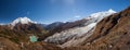 Beautiful panoramic landscapes of Himalaya mountains along Manaslu circuit track in Nepal Royalty Free Stock Photo