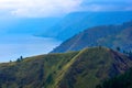 Beautiful Panoramic nature view of lake Toba from Berastagi, Medan, Indonesia Royalty Free Stock Photo