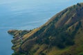 Beautiful Panoramic nature view of lake Toba from Berastagi, Medan, Indonesia