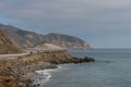 Beautiful panoramic Pacific coast and Sand Dune vista near Point Mugu, California Royalty Free Stock Photo