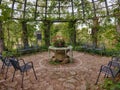 Beautiful panoramic Rosarium at Rosenhoehe, Darmstadt, Germany