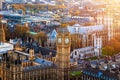 Beautiful panoramic scenic view on London's southern part from window of London Eye tourist attraction wheel cabin: cityscape, Royalty Free Stock Photo