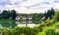 Beautiful Panoramic Sky Nature And Riverside Villas Summer Time