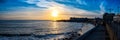 Beautiful panoramic Sunset on Welsh landscape , Porthcawl