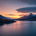 a beautiful panoramic view of American Mountain Landscape on the Ocean Coast. Royalty Free Stock Photo