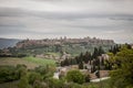 Beautiful panoramic view of the ancient etruscan town of Orvieto on a cloudy day Orvieto, Umbria, Italy