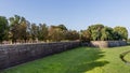 Beautiful panoramic view of the ancient walls of Lucca, Tuscany, Italy, in the late afternoon light