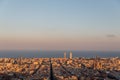 Beautiful panoramic view of Barcelona, Spain during sunset Royalty Free Stock Photo