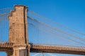 Beautiful panoramic view of the Brooklyn bridge from the Brooklyn park Royalty Free Stock Photo