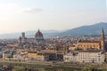 Beautiful panoramic view of the Cathedral of Santa Maria del Fiore and Palazzo Vecchio in Florence, Italy Royalty Free Stock Photo