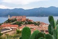 Beautiful panoramic view of the city Portoferraio and Stella fortress of Elba island. Italy Royalty Free Stock Photo