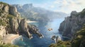 Beautiful panoramic view of the cliffs on the coast of Corsica