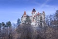 Dracula Bran medieval castle, dusk view, Romania Royalty Free Stock Photo