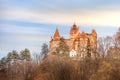 Dracula Bran medieval castle, sunset view, Romania Royalty Free Stock Photo