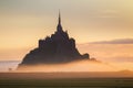 Beautiful panoramic view of famous Le Mont Saint-Michel tidal is Royalty Free Stock Photo